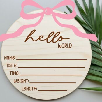 Intra απο ξύλο plywood 3mm-4mm πάχος Ανακοίνωση γέννησης μωρού Stat Sign Δίασταση 30x20 cm INTRAFABR-123307930 - Image 1