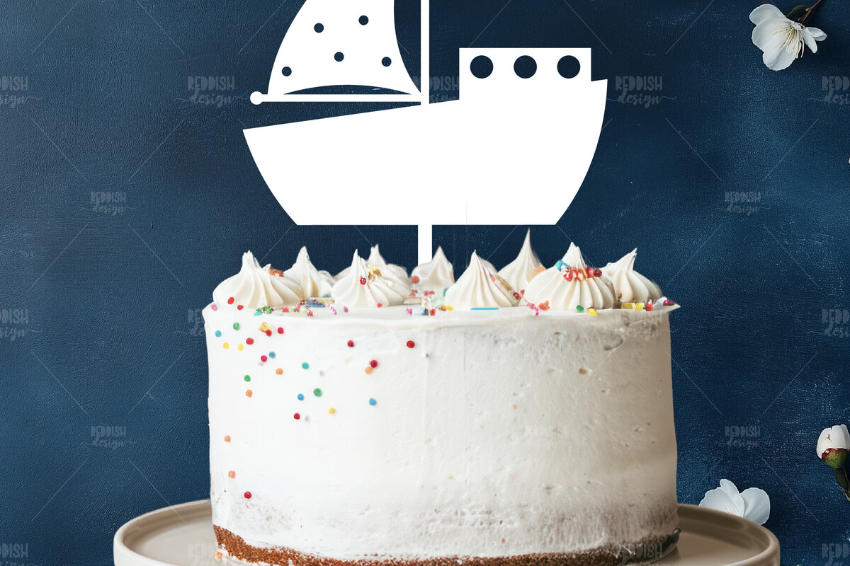 Intra απο ξύλο plywood 3mm-4mm πάχος Baby Boat Cake Topper Δίασταση 15x15 cm INTRAFABR-119331083 - Image 1