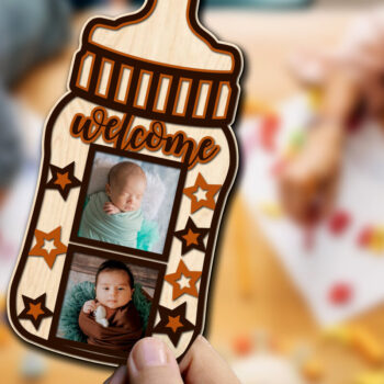 Intra απο ξύλο plywood 3mm-4mm πάχος Ανακοίνωση για αγοράκι με κορνίζα Δίασταση 20x30 cm INTRAFABR-69854599 - Image 2