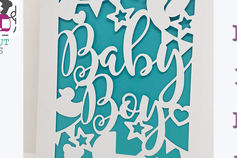 Intra απο ξύλο plywood 3mm-4mm πάχος Κάρτα γέννησης αγοριού Χαρτόκοψη Δίασταση 15x15 cm INTRAFABR-106650866