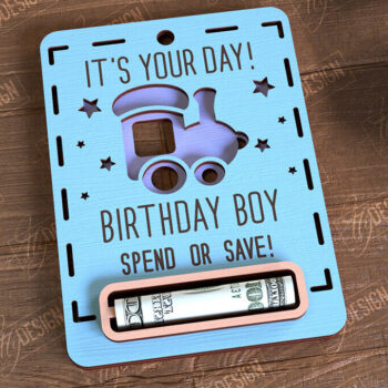 Intra απο ξύλο plywood 3mm-4mm πάχος Baby Boy Money Card | Ευχετήρια κάρτα |CNC Δίασταση 10x20 cm INTRAFABR-97155243 - Image 1