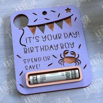 Intra απο ξύλο plywood 3mm-4mm πάχος Baby Boy Money Card | Ευχετήρια κάρτα |CNC Δίασταση 10x20 cm INTRAFABR-97158914 - Image 1