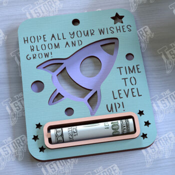 Intra απο ξύλο plywood 3mm-4mm πάχος Baby Boy Money Card | Ευχετήρια κάρτα |CNC Δίασταση 10x20 cm INTRAFABR-97158920 - Image 1