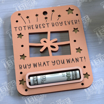 Intra απο ξύλο plywood 3mm-4mm πάχος Baby Boy Money Card | Ευχετήρια κάρτα |CNC Δίασταση 10x20 cm INTRAFABR-97158943 - Image 1