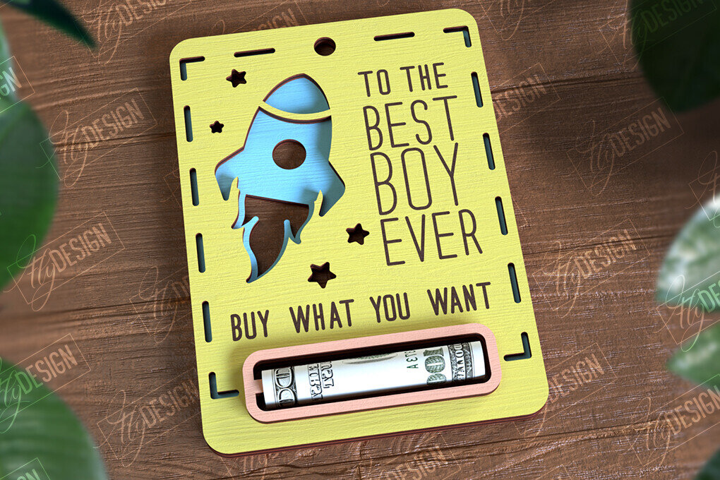 Intra απο ξύλο plywood 3mm-4mm πάχος Baby Boy Money Card | Ευχετήρια κάρτα |CNC Δίασταση 10×20 cm INTRAFABR-97155208