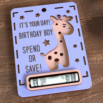 Intra απο ξύλο plywood 3mm-4mm πάχος Baby Boy Money Card | Ευχετήρια κάρτα |CNC Δίασταση 10x20 cm INTRAFABR-97155213 - Image 1