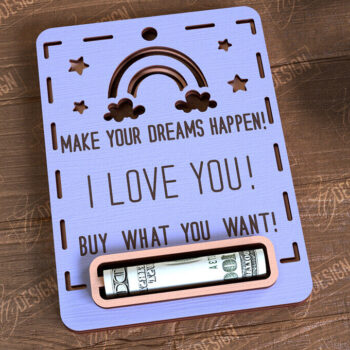 Intra απο ξύλο plywood 3mm-4mm πάχος Baby Boy Money Card | Ευχετήρια κάρτα |CNC Δίασταση 10x20 cm INTRAFABR-97155217 - Image 1