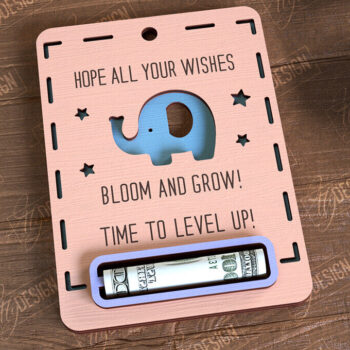 Intra απο ξύλο plywood 3mm-4mm πάχος Baby Boy Money Card | Ευχετήρια κάρτα |CNC Δίασταση 10x20 cm INTRAFABR-97155221 - Image 1