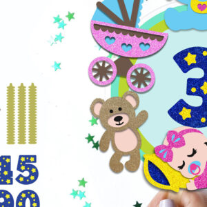 Intra απο ξύλο plywood 3mm-4mm πάχος Baby Cake Topper 3D Δίασταση 15×15 cm INTRAFABR-120061832