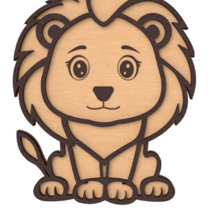 Intra απο ξύλο plywood 3mm-4mm πάχος κοπής με λέιζερ Baby Cute Lion Δίασταση 30x20 cm INTRAFABR-116648348