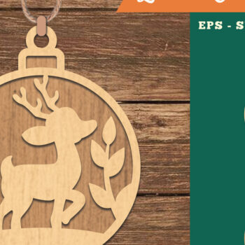 Intra απο ξύλο plywood 3mm-4mm πάχος Στολίδι κοπής με λέιζερ μωρών ελαφιού Δίασταση 8x8 cm INTRAFABR-109981998 - Image 1