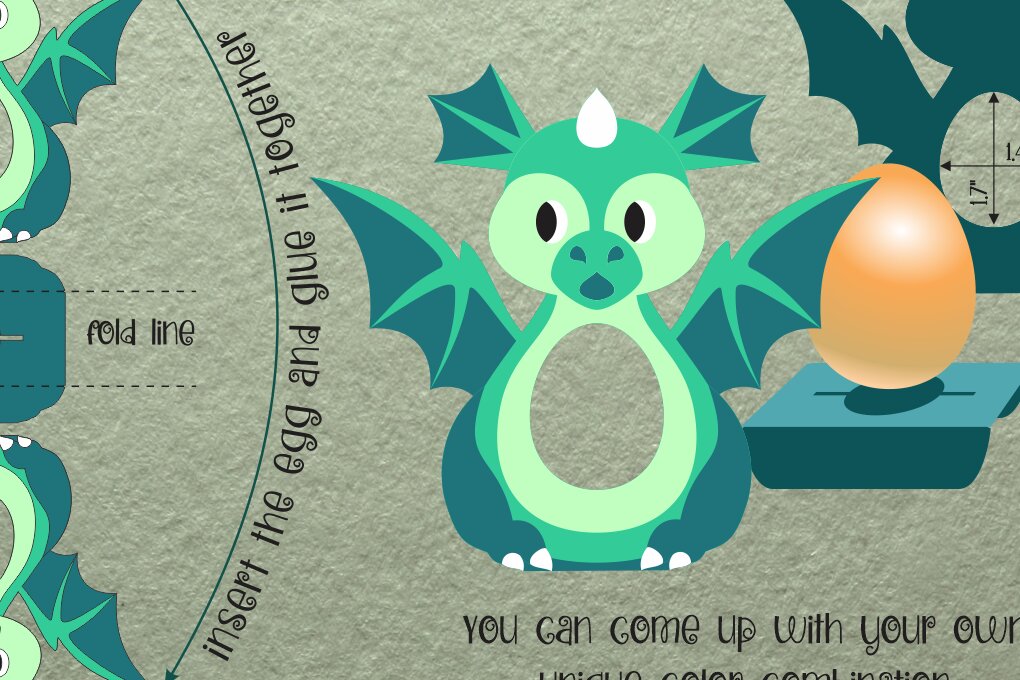 Intra απο ξύλο plywood 3mm-4mm πάχος Μωρό Δράκο | Πασχαλινή αυγοθήκη Δίασταση 15x15 cm INTRAFABR-91198338