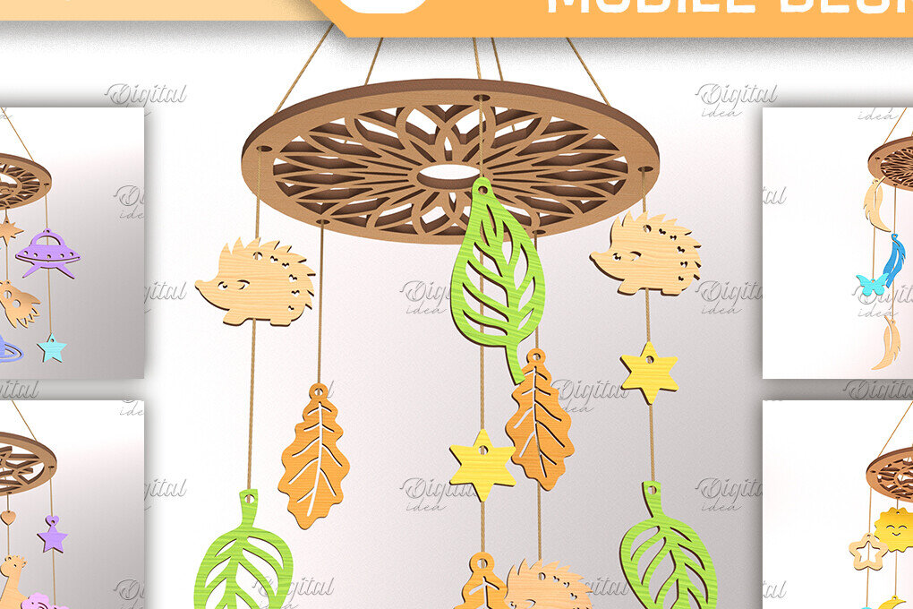 Intra απο ξύλο plywood 3mm-4mm πάχος  Mobile Dream Catcher για Baby Δίασταση 30x20 cm INTRAFABR-85703334 - Image 1