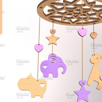 Intra απο ξύλο plywood 3mm-4mm πάχος Baby Dream Catcher Mobile Cut  Δίασταση 30x20 cm INTRAFABR-85702149 - Image 1