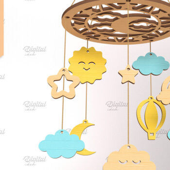 Intra απο ξύλο plywood 3mm-4mm πάχος Baby Dream Catcher Mobile Cut  Δίασταση 30x20 cm INTRAFABR-85702314 - Image 1