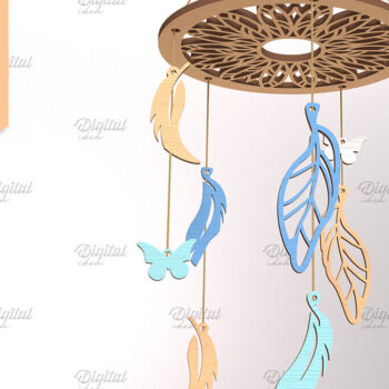 Intra απο ξύλο plywood 3mm-4mm πάχος Baby Dream Catcher Mobile Cut  Δίασταση 30x20 cm INTRAFABR-85701901 - Image 1