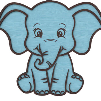 Intra απο ξύλο plywood 3mm-4mm πάχος Baby Elephant Cut  Δίασταση 30x20 cm INTRAFABR-116648345 - Image 1