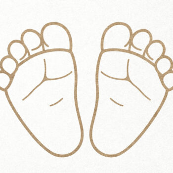 Intra απο ξύλο plywood 3mm-4mm πάχος Baby Feet , Newborn Baby Footprint Δίασταση 7x7 cm INTRAFABR-115240769 - Image 1