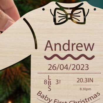 Intra απο ξύλο plywood 3mm-4mm πάχος Baby First Χριστουγεννιάτικα στολίδια Δίασταση 8x8 cm INTRAFABR-83618702 - Image 2