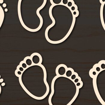 Intra απο ξύλο plywood 3mm-4mm πάχος Βρεφικά ίχνη στολίδι  Bundl Δίασταση 8x8 cm INTRAFABR-76918257 - Image 1