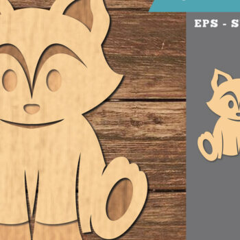 Intra απο ξύλο plywood 3mm-4mm πάχος Baby Fox 3D Δίασταση 15x15 cm INTRAFABR-107204281 - Image 1