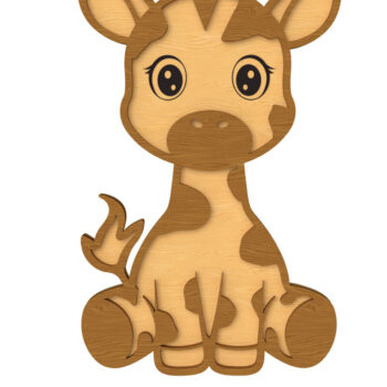 Intra απο ξύλο plywood 3mm-4mm πάχος Baby Giraffe Δίασταση 30x20 cm INTRAFABR-116648360 - Image 1