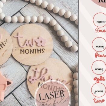 Intra απο ξύλο plywood 3mm-4mm πάχος Baby Girl Milestone Δίασταση 4x4 cm INTRAFABR-75317137 - Image 1