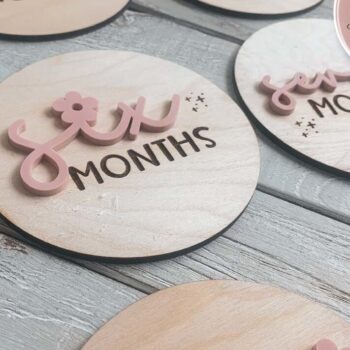 Intra απο ξύλο plywood 3mm-4mm πάχος Baby Girl Milestone Δίασταση 4x4 cm INTRAFABR-75317137 - Image 4