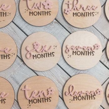 Intra απο ξύλο plywood 3mm-4mm πάχος Baby Girl Milestone Δίασταση 4x4 cm INTRAFABR-75317137 - Image 6