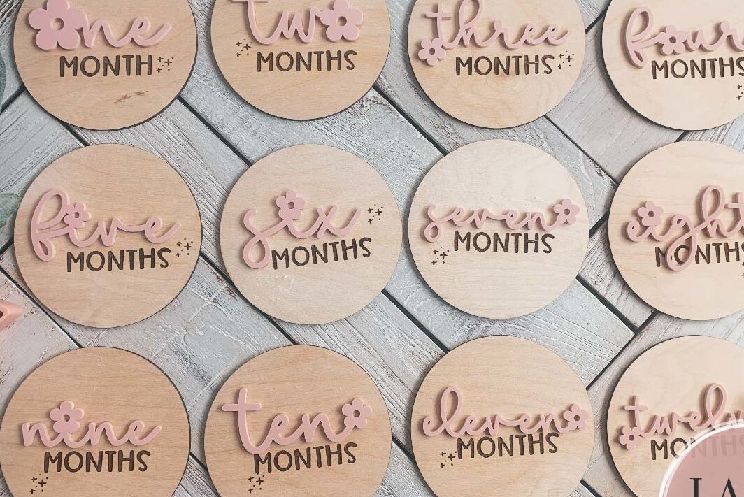 Intra απο ξύλο plywood 3mm-4mm πάχος Baby Girl Milestone Δίασταση 4x4 cm INTRAFABR-75317137 - Image 6