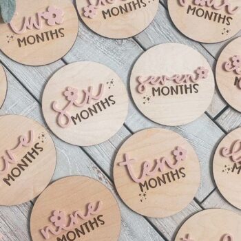 Intra απο ξύλο plywood 3mm-4mm πάχος Baby Girl Milestone Δίασταση 4x4 cm INTRAFABR-75317137 - Image 7