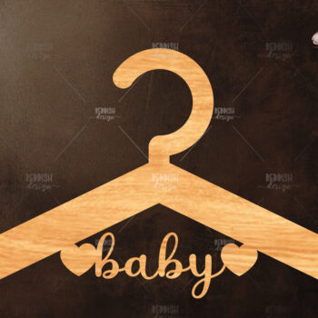 Intra απο ξύλο plywood 3mm-4mm πάχος Baby Hanger κοπής με λέιζερ Δίασταση 15x15 cm INTRAFABR-118336441 - Image 1