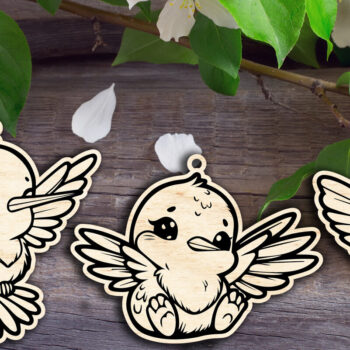 Intra απο ξύλο plywood 3mm-4mm πάχος Στολίδια για μωρά κολιμπρί Δίασταση 8x8 cm INTRAFABR-95378888 - Image 1