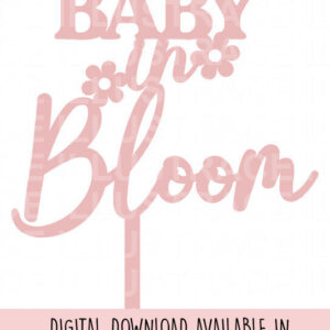 Intra απο ξύλο plywood 3mm-4mm πάχος Baby in Bloom Cake Topper , Baby Show Δίασταση 15×15 cm INTRAFABR-100088387