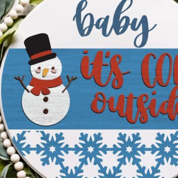 Intra απο ξύλο plywood 3mm-4mm πάχος Baby It's Cold Εξωτερική Κρεμάστρα Δίασταση 30x20 cm INTRAFABR-35111714 - Image 1