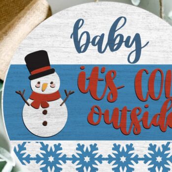 Intra απο ξύλο plywood 3mm-4mm πάχος Baby It's Cold Εξωτερική Κρεμάστρα Δίασταση 30x20 cm INTRAFABR-35111714 - Image 2