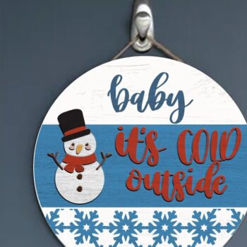 Intra απο ξύλο plywood 3mm-4mm πάχος Baby It's Cold Εξωτερική Κρεμάστρα Δίασταση 30x20 cm INTRAFABR-35111714 - Image 3