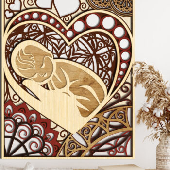 Intra απο ξύλο plywood 3mm-4mm πάχος Πρότυπο κοπής με λέιζερ BABY, με στρώσεις Δίασταση 40x40 cm INTRAFABR-29287645 - Image 1