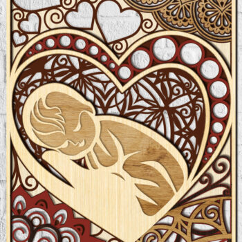 Intra απο ξύλο plywood 3mm-4mm πάχος Πρότυπο κοπής με λέιζερ BABY, με στρώσεις Δίασταση 40x40 cm INTRAFABR-29287645 - Image 2