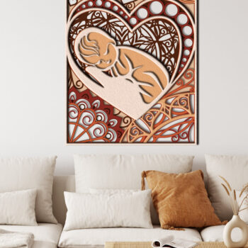 Intra απο ξύλο plywood 3mm-4mm πάχος Πρότυπο κοπής με λέιζερ BABY, με στρώσεις Δίασταση 40x40 cm INTRAFABR-29287645 - Image 4