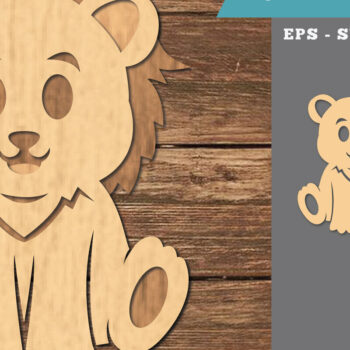 Intra απο ξύλο plywood 3mm-4mm πάχος Baby Lion 3D Δίασταση 15x15 cm INTRAFABR-107205540 - Image 1