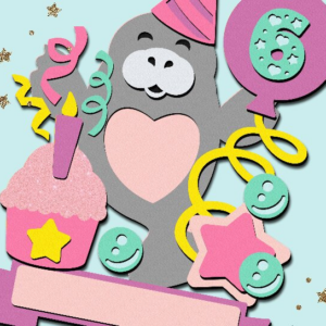 Intra απο ξύλο plywood 3mm-4mm πάχος Baby Manatee Cake Topper 3D Δίασταση 15×15 cm INTRAFABR-107907352