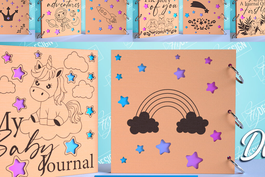 Intra απο ξύλο plywood 3mm-4mm πάχος με εξώφυλλο βιβλίου μνήμης μωρού Δίασταση 15x15 cm INTRAFABR-99492613