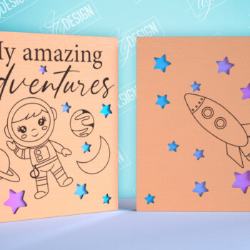 Intra απο ξύλο plywood 3mm-4mm πάχος με εξώφυλλο βιβλίου μνήμης μωρού Δίασταση 15x15 cm INTRAFABR-99492613 - Image 2