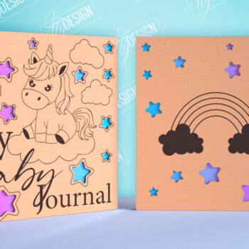 Intra απο ξύλο plywood 3mm-4mm πάχος με εξώφυλλο βιβλίου μνήμης μωρού Δίασταση 15x15 cm INTRAFABR-99492613 - Image 3