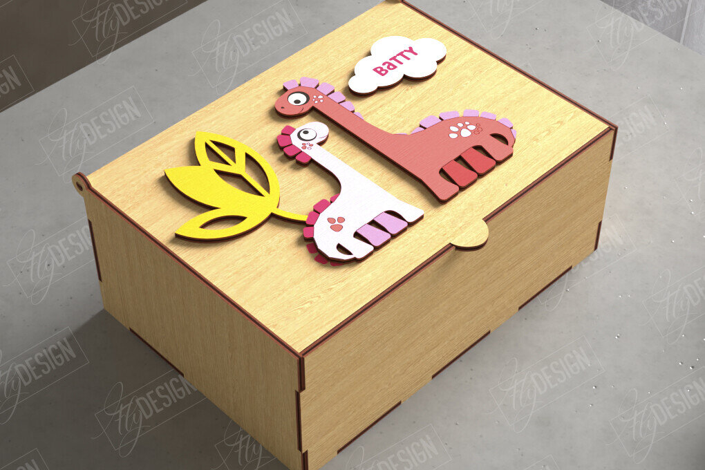 Intra απο ξύλο plywood 3mm-4mm πάχος Baby Memory Box | Προσωποποιημένο κουτί | CNC Δίασταση 10x10 cm INTRAFABR-111357237