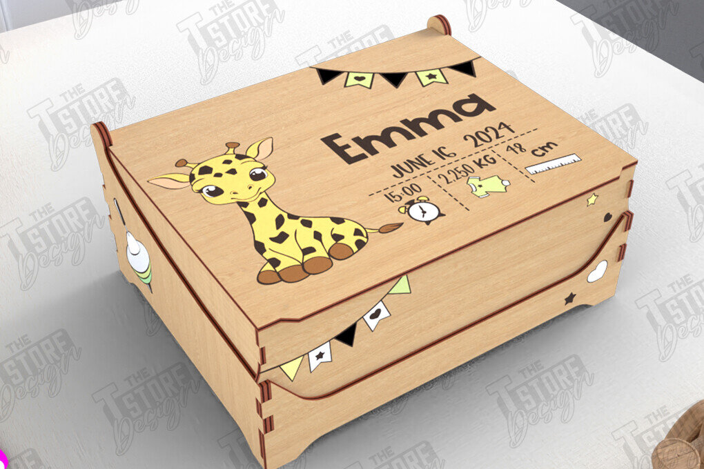 Intra απο ξύλο plywood 3mm-4mm πάχος Baby Memory Box | Προσωποποιημένο κουτί | CNC Δίασταση 10x10 cm INTRAFABR-113933915