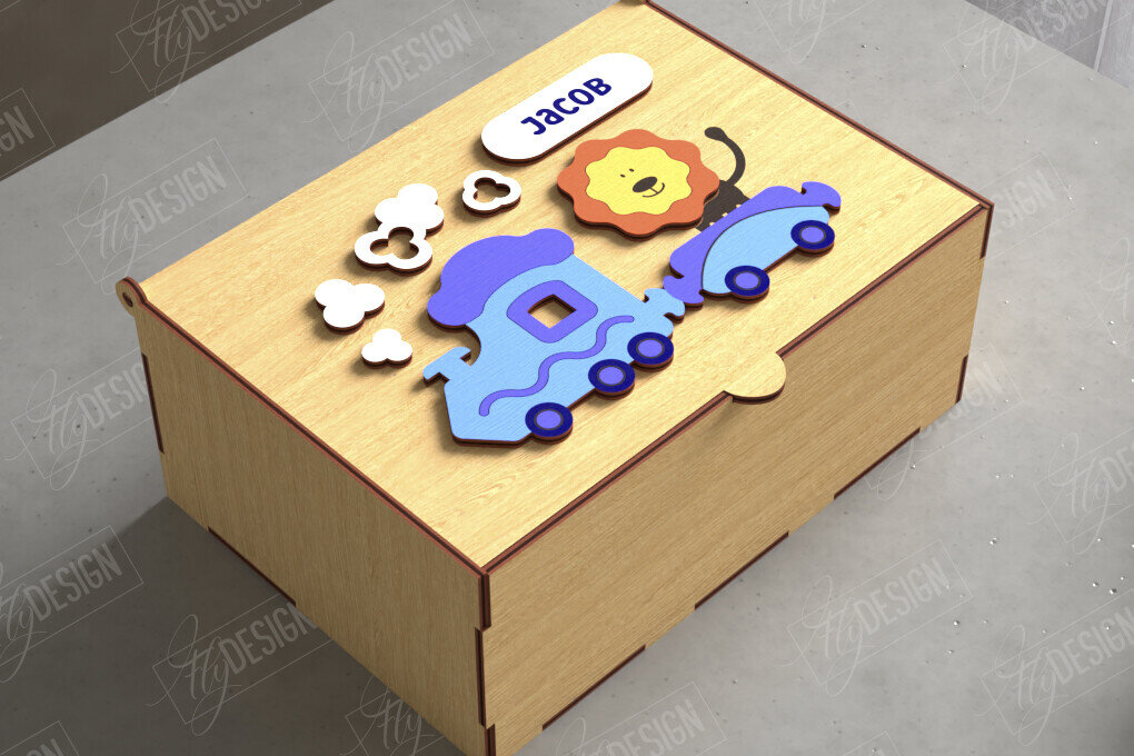Intra απο ξύλο plywood 3mm-4mm πάχος Baby Memory Box | Προσωποποιημένο κουτί | CNC Δίασταση 10x10 cm INTRAFABR-111357198