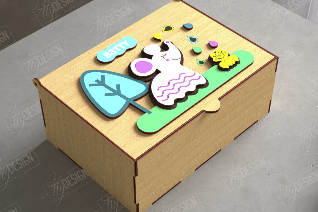 Intra απο ξύλο plywood 3mm-4mm πάχος Baby Memory Box | Προσωποποιημένο κουτί | CNC Δίασταση 10x10 cm INTRAFABR-111357217
