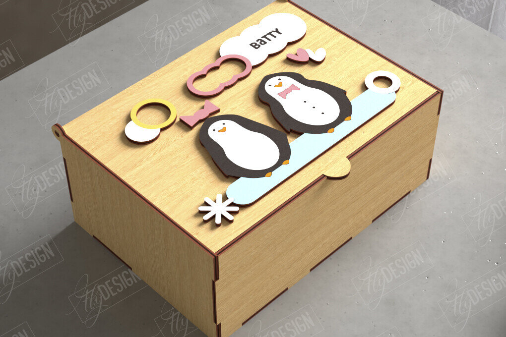 Intra απο ξύλο plywood 3mm-4mm πάχος Baby Memory Box | Προσωποποιημένο κουτί | CNC Δίασταση 10x10 cm INTRAFABR-111357230